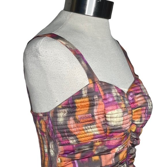 Band Of Gypsies Midi Length High-Low Wide Strap Smocked Back Dress Sz Md - Picture 2 of 11